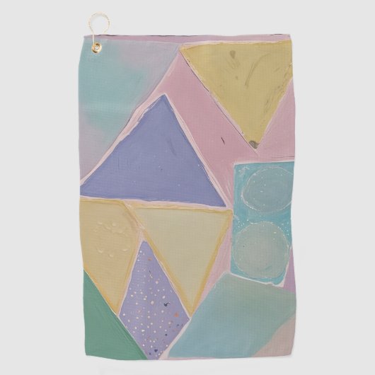 Serene Abstracts: Een Pasteldroom Golfhanddoek (Voorkant)