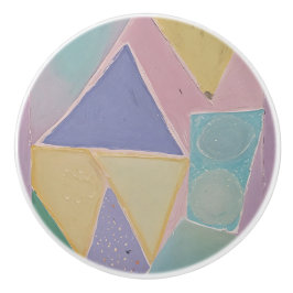 Serene Abstracts: Een Pasteldroom Keramische Knop