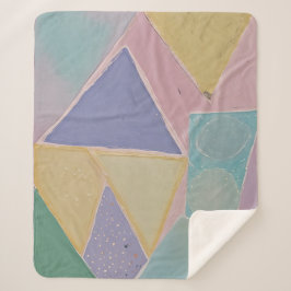 Serene Abstracts: Een Pasteldroom Sherpa Deken