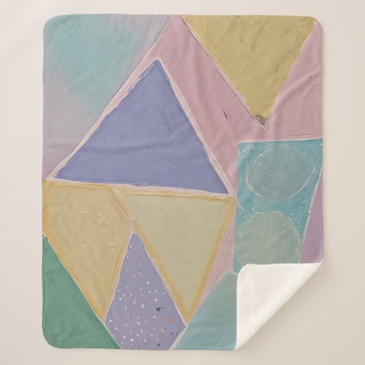 Serene Abstracts: Een Pasteldroom Sherpa Deken (Voorkant)