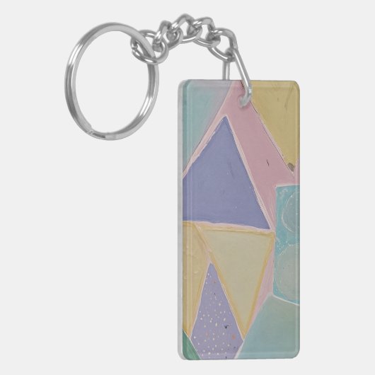 Serene Abstracts: Een Pasteldroom Sleutelhanger (Voorkant Links)