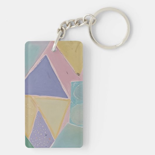 Serene Abstracts: Een Pasteldroom Sleutelhanger (achterkant)