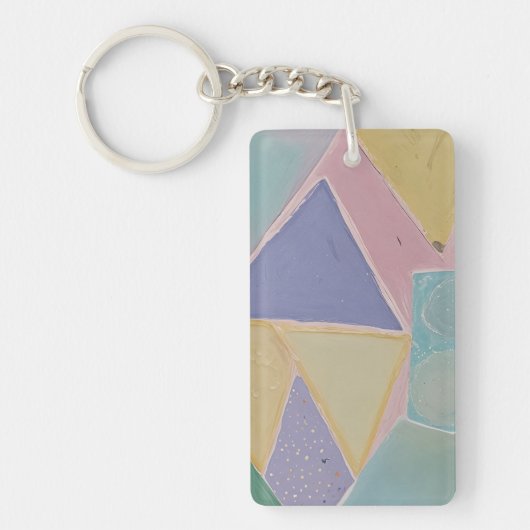 Serene Abstracts: Een Pasteldroom Sleutelhanger (Voorkant)