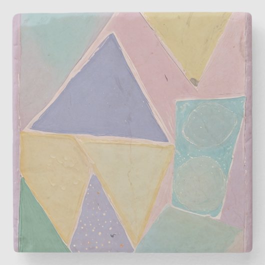 Serene Abstracts: Een Pasteldroom Stenen Onderzetter (Voorkant)