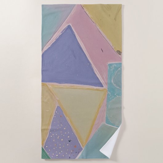Serene Abstracts: Een Pasteldroom Strandlaken (Voorkant)