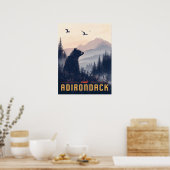 Serene Adirondack Beer: een Vintage Poster (Keuken)