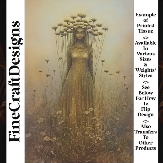 Serene Afbeelding Bloem Hoofdadres U6 Decoupage Tissuepapier