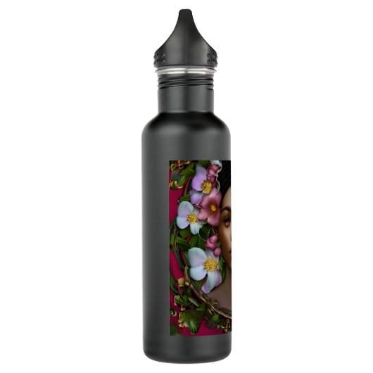 Serene Afro-Amerikaanse vrouw met bloemen Waterfles (Links)
