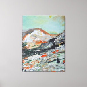 Serene Alpenvallei & Bergkam Canvas Afdruk