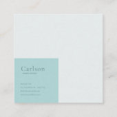 Serene Aqua Lakeside Gold Frame Romantic Floral Vierkante Visitekaartje (Achterkant)