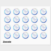 Serene Aqua Turquoise Waves Ronde Sticker (Vel)