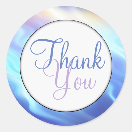 Serene Aqua Turquoise Waves Ronde Sticker (Voorkant)