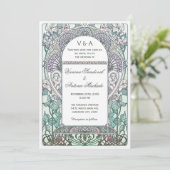 Serene Art Nouveau Wedding Invitations Kaart (Staand voorkant)