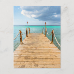 Serene Aruba Lange Houten Dock & Ocean Bliss Briefkaart