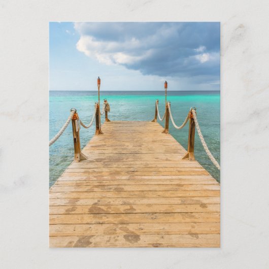 Serene Aruba Lange Houten Dock & Ocean Bliss Briefkaart (Voorkant)