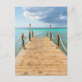 Serene Aruba Lange Houten Steiger & Oceaan Bliss Briefkaart