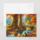 Serene Autumn Forest Scene Schilderij Briefkaart (Voorkant / Achterkant)
