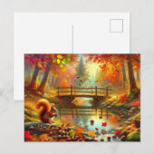 Serene Autumn Forest Scene Schilderij Briefkaart (Voorkant / Achterkant)
