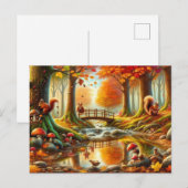 Serene Autumn Forest Scene Schilderij Briefkaart (Voorkant / Achterkant)
