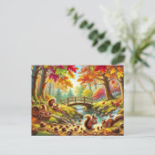 Serene Autumn Forest Scene Schilderij Briefkaart (Staand voorkant)