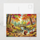 Serene Autumn Forest Scene Schilderij Briefkaart (Voorkant / Achterkant)