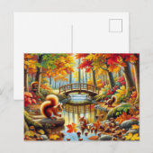 Serene Autumn Forest Scene Schilderij Briefkaart (Voorkant / Achterkant)