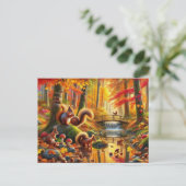 Serene Autumn Forest Scene Schilderij Briefkaart (Staand voorkant)