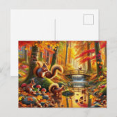 Serene Autumn Forest Scene Schilderij Briefkaart (Voorkant / Achterkant)