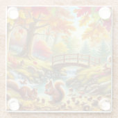 Serene Autumn Forest Scene Schilderij Glazen Onderzetter (Achterkant)