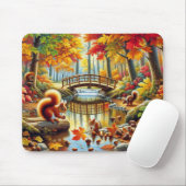 Serene Autumn Forest Scene Schilderij Muismat (Met muis)
