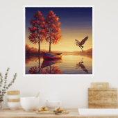 Serene Autumn Lake Wall Art – Natuur geïnspireerd Poster (Keuken)