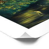 Serene Autumn Night Landschap olieverfschilderij Perfect Poster (Hoek)