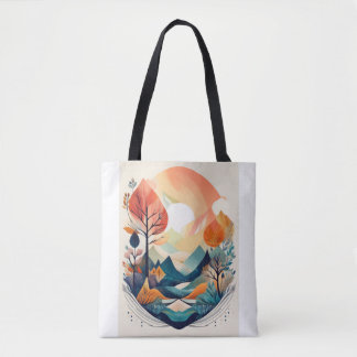 Serene Autumn Scene: Artistieke Natuur Print Tote Bag