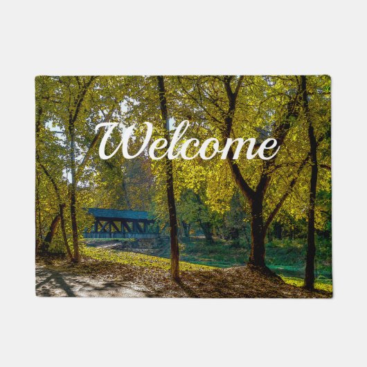Serene Autumn Walk Painterly Welkom Doormat Deurmat (Voorkant)