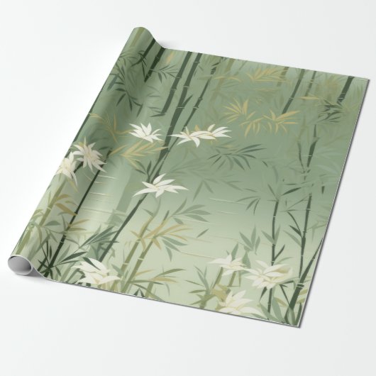 Serene Bamboe Bloesem Aziatisch  (6) Cadeaupapier (Uitgerold)