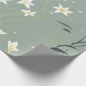Serene Bamboe Bloesem Aziatisch (8) Cadeaupapier (Hoek)