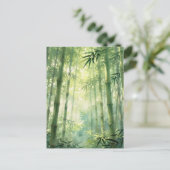 Serene Bamboe Bos Mistige Gloed Briefkaart (Staand voorkant)
