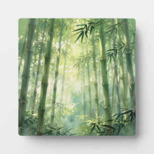 Serene Bamboe Bos Mistige Gloed Fotoplaat