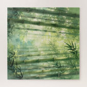 Serene Bamboe Bos Mistige Gloed Legpuzzel (Horizontaal)