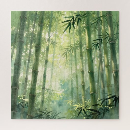 Serene Bamboe Bos Mistige Gloed Legpuzzel (Verticaal)