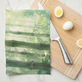 Serene Bamboe Bos Mistige Gloed Theedoek (Quarter Fold)