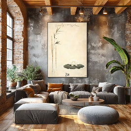 Serene Bamboe en Lotus Zen Kunstposter Poster