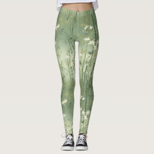 Serene Bamboebloesem Aziatisch  (1) Leggings