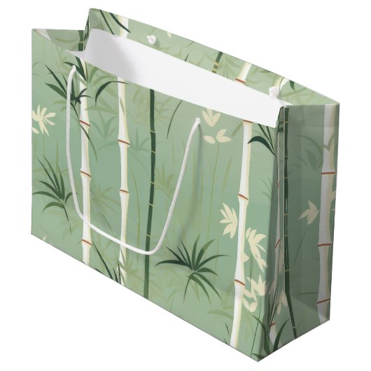 Serene Bamboebloesem Aziatisch (2) Groot Cadeauzakje (Voorkant Gekanteld)