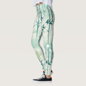 Serene Bamboebloesem Aziatisch (4) Leggings (Links)