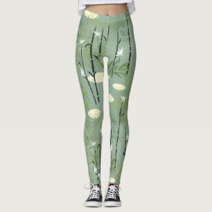 Serene Bamboebloesem Aziatisch (5) Leggings