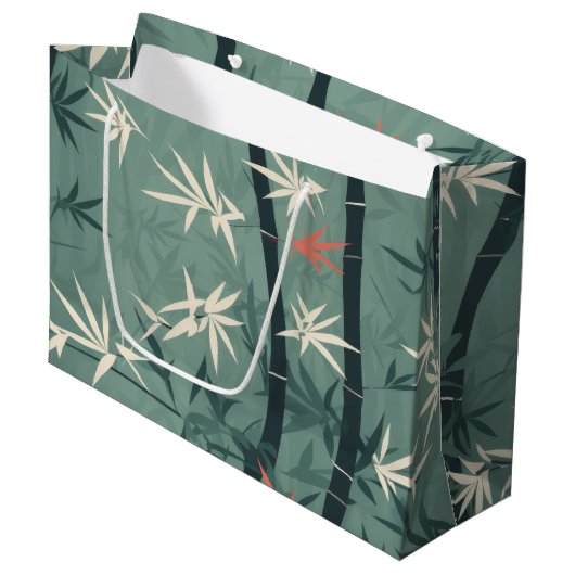 Serene Bamboebloesem Aziatisch (7) Groot Cadeauzakje (Voorkant Gekanteld)