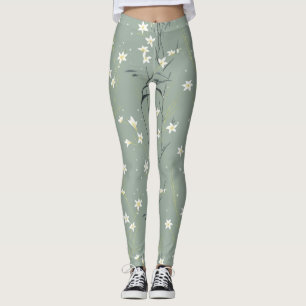 Serene Bamboebloesem Aziatisch (9) Leggings