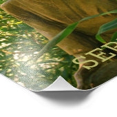 Serene Bamboo Garden Statue Foto Afdruk (Hoek)