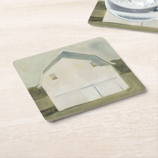 Serene Barn - White Kartonnen Onderzetters (Schuin)